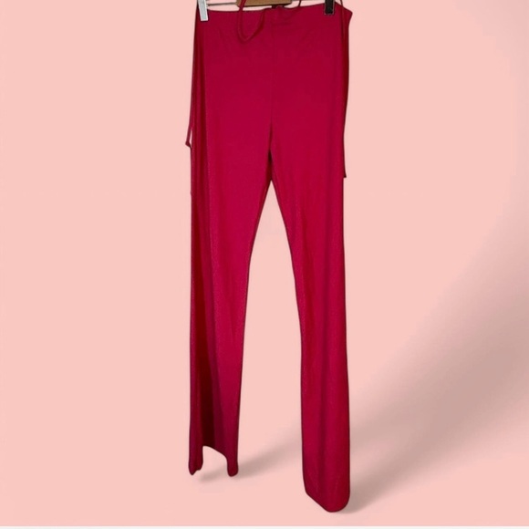 Pink Tie Flare Pants - Picture 4 of 5